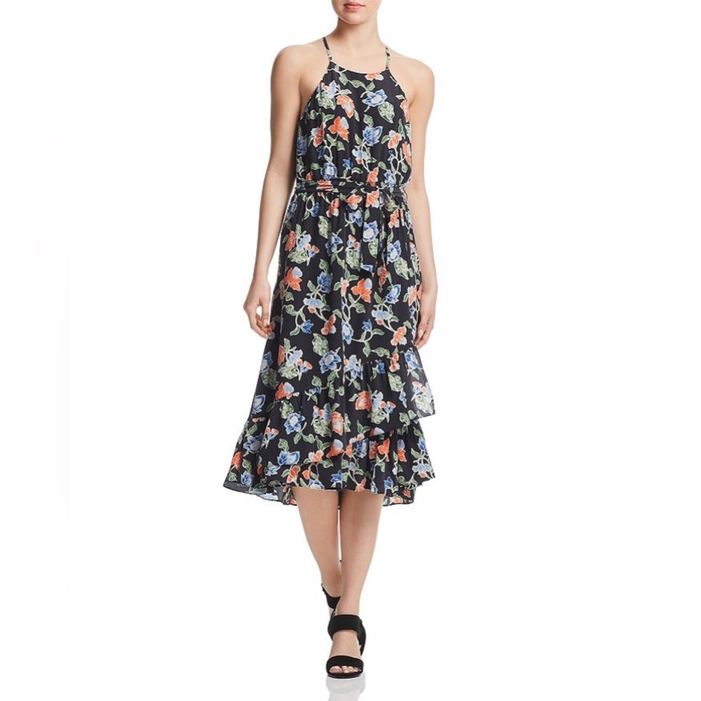 Joie Deme Floral Printed Silk Midi Dress - Picture 3 of 10